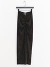 OUDE WAAG 25 autumn and winter stretch velvet pleated skirt OW-OW-25AW-SK17T1GR590-ML dark green